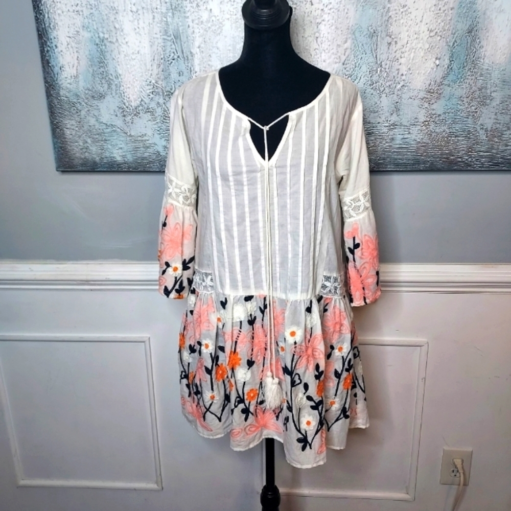 Hailey & Co. Embroidered  bell sleeves  Dress